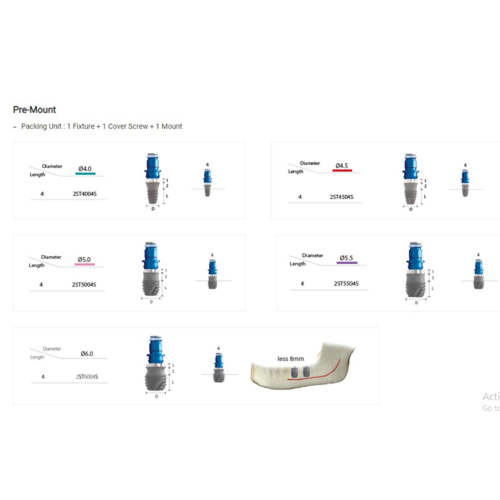 Pre-Mount Short Implant